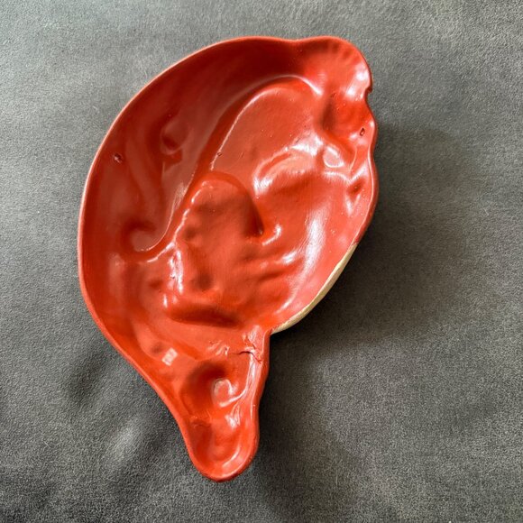 Handmade Ceramic Wall Plaque Redhead Womans Face Art Decor - Picture 3 of 4